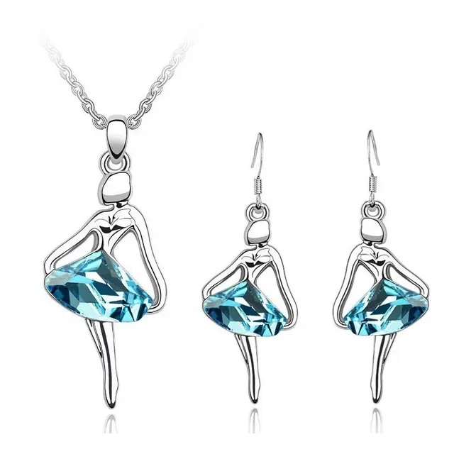 Collar Y Aretes Conjunto Para Mujer Bailarina De Ballet 