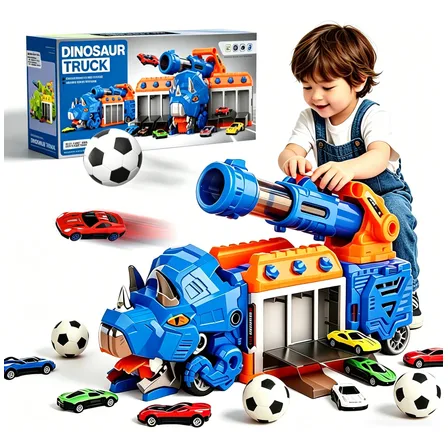 Brinquedo Caminhão Dinossauro Que Engole Carros Con Lançado Caminhão De Engolir Dinossauro Azul