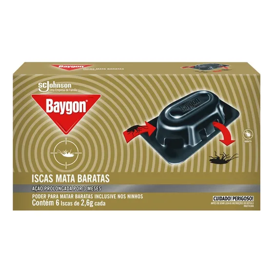 Inseticida Isca Baygon Mata Baratas caixa com 6UN