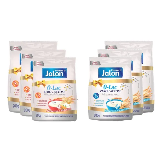 Kit Com 6 Sachet Mingau Jalon Zero Lactose 200g