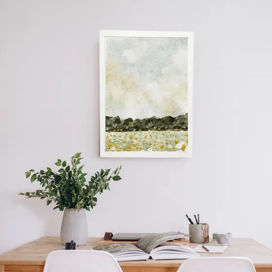 Quadro Moldura Pronta Branca 50x70 Com Vidro