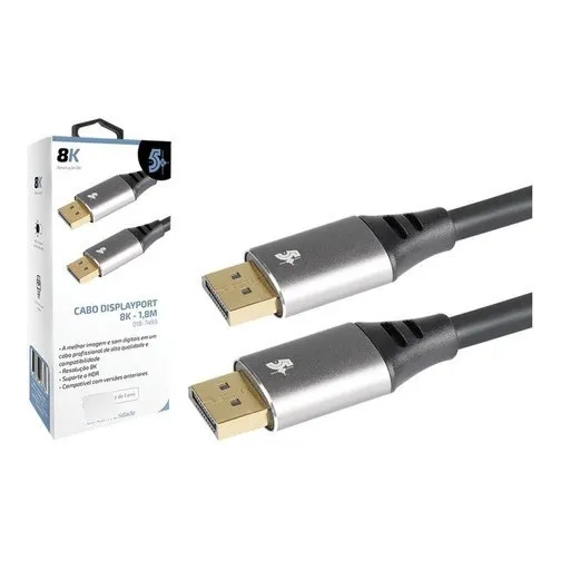 Cabo Displayport M + Displayport Macho - Com Trava - 1,8m