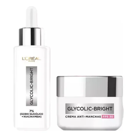 Kit Sérum y Crema Anti-manchas Glycolic Bright L'oréal