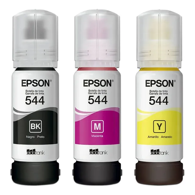 Kit De Tintas Epson 544, Color Negro, Magenta Y Amarillo Tinta Multicolor