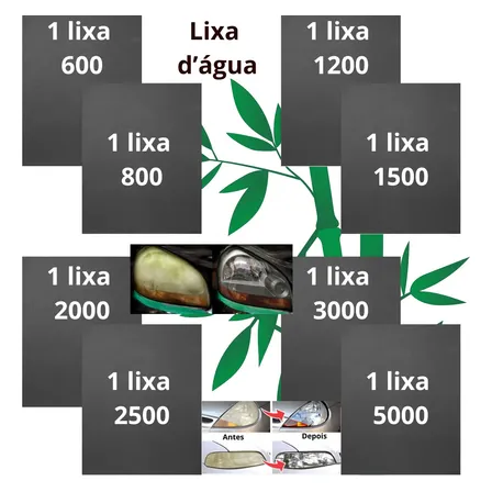Lixas 600 800 1200 1500 2000 2500 3000 5000 Kit 1 Cada Farol 6005000