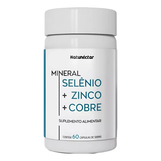 Selênio + Zinco + Cobre Quelato 500mg 60 Cápsulas Natunéctar