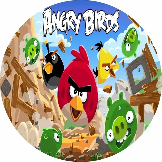 Painel Redondo Angry Birds 1,50 X C/elástico 1,50 Tecido