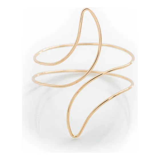 Brazalete Pulsera Ante Brazo Puntas Caladas Regulable Dorado