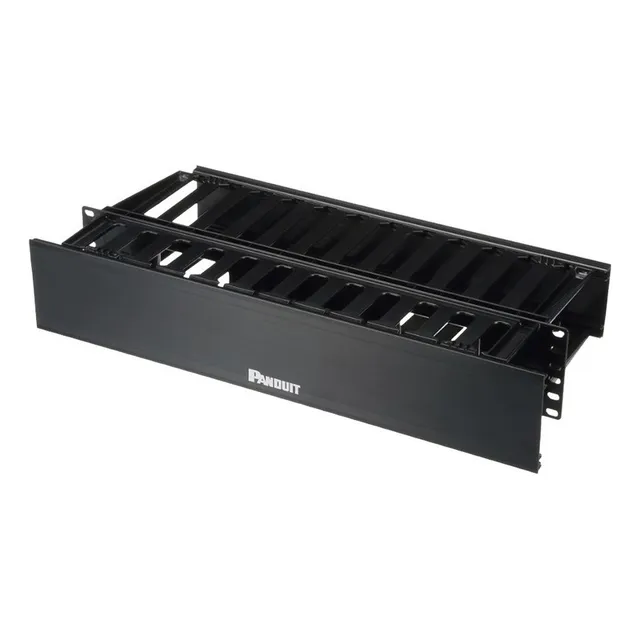 Organizador Doble Horizontal Panduit De Cables P/rack De 19 Color Negro