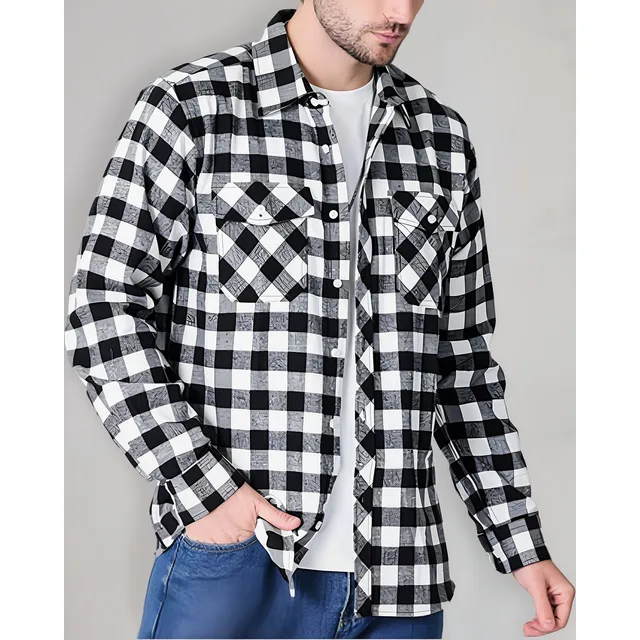 Camisa Slim Leñadora Manga Larga Roja Para Hombre