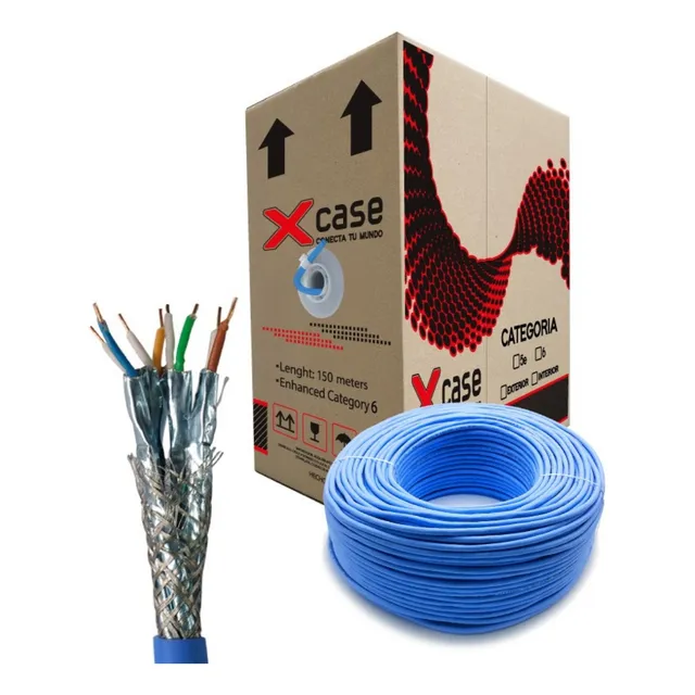 Cable Sftp 100mts Xcase Cat7 Cobre Puro Doble Blindaje P/ext