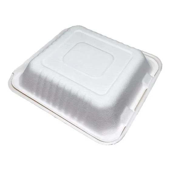 Contenedor Biodegradable Para Comida 9 X 9 .de Caña 200 Pzs.