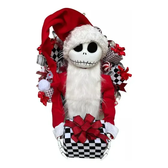 Corona Jack Skellington Pesadilla Antes Navidad Aro Floral