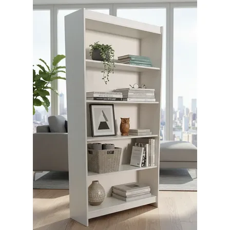 Estante 185x92x32 Mdf Branco 5 Prateleiras 100% Mdf Infinite Branco