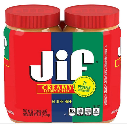 2 Pack Jif Creamy Peanut Butter Crema Cacahuate 1.36kg C/u 2 Pack Jif Creamy Peanut Butter Crema Cacahuate 1.36kg C/u