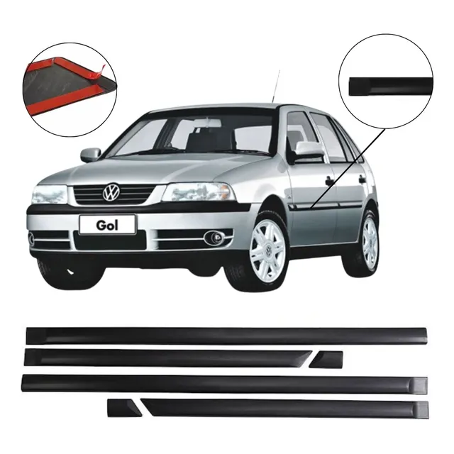 Friso Lateral Gol Parati G3/g4 Original Largo 4 Portas Preto