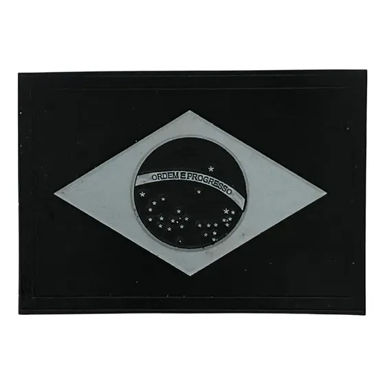 Bandeira Do Brasil Eua Emborrachada Patch Adesivo Velcro 3d Cor Preto