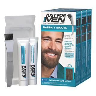 Tinte Just For Men Barba Y Bigote Castaño Oscuro Medio 3pack Tinte Just For Men Barba Y Bigote Castaño Oscuro Medio 3pack