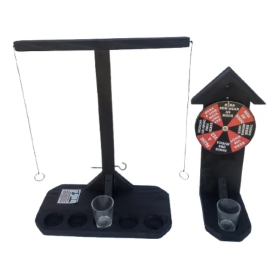 Kits 1 Roleta Giratório  E 1  Jogo Ring Toss Com Copo 