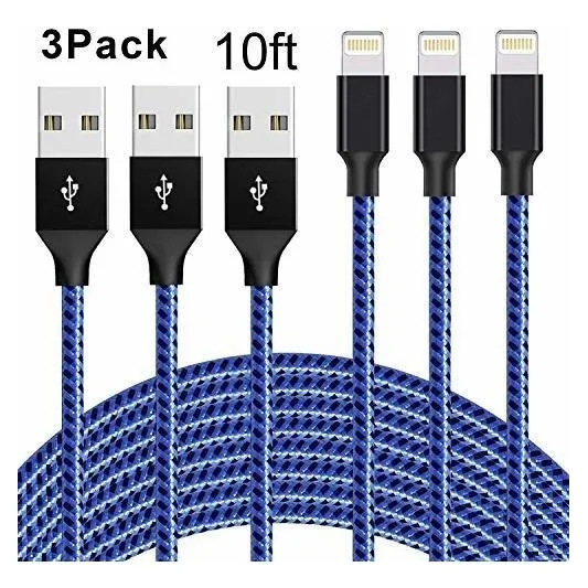 Lightning 10 Pie Para iPhone 3 Unidade Trenzado Larga Xs Xr