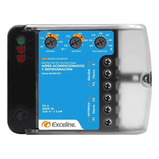 Protector Aire Acond Refri Bornera 220vac 48.000btu Exceline