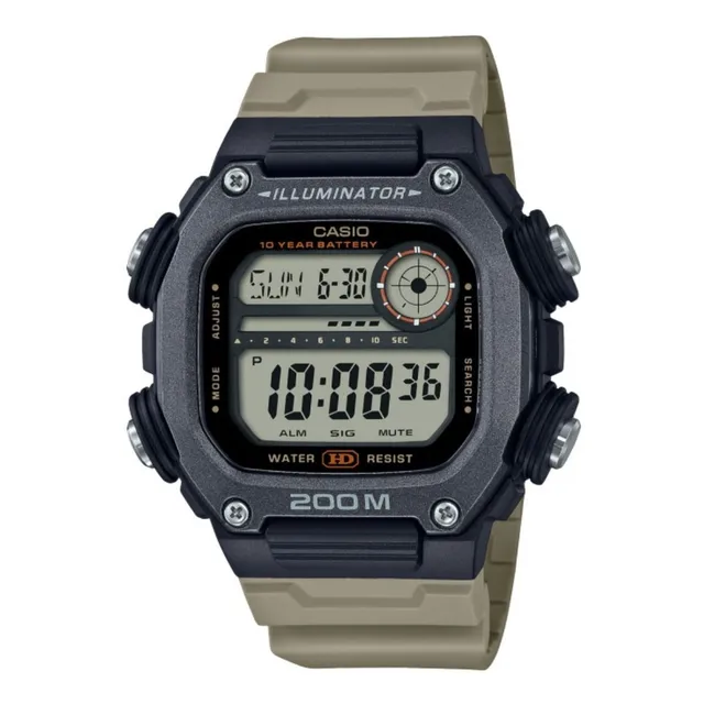 Reloj cuadrado digital Casio DW-291hx-5avdf para hombre, correa de color verde