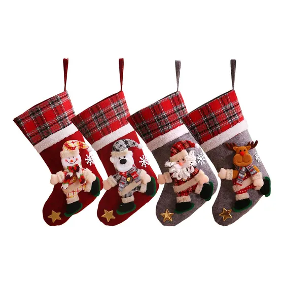 Botas De Navidad Para Colgar, 4 Pz, Para Decoración Navideña