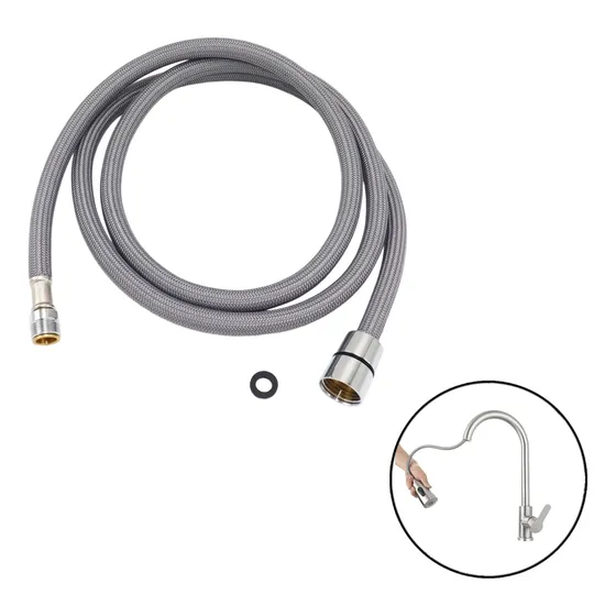 Repuesto Flexible Llave Monomando Extraíble Trenzado Gris Fk