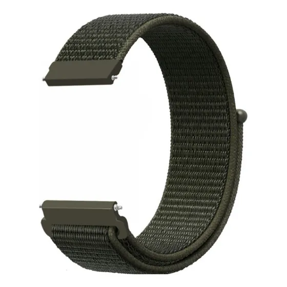 Pulseira Relógio Smartwatch Nylon Bight Cor Verde Oliva Largura 22 mm