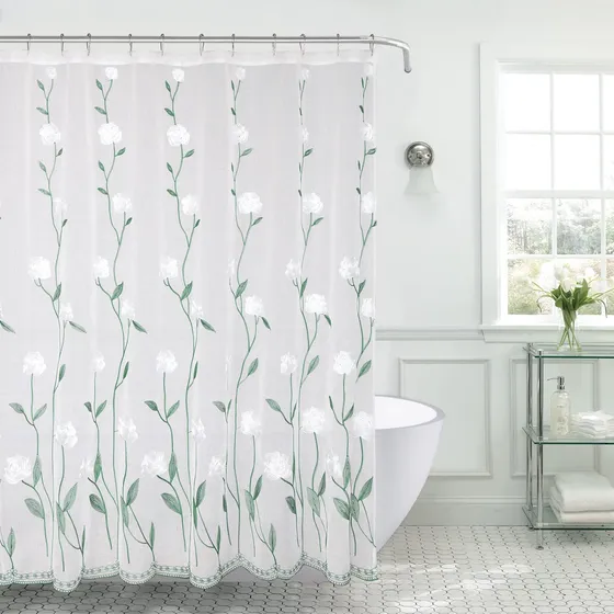 Cortina Ducha Decorativa Tela Transparente Para Baño: Diseño