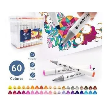 Caja De Marcadores De Alcohol X60 Colores Pointer M/d