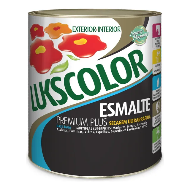 Lukscolor Tinta Esmalte Fosco Base Água Cor Branco 900ml
