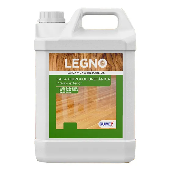 Laca Hidropoliuretánica Brillante Quimex 5l Transparente 
