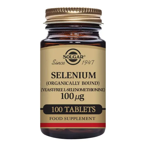 Suplemento Solgar De Selenio Sin Levadura 100 Mcg 100 Tablet