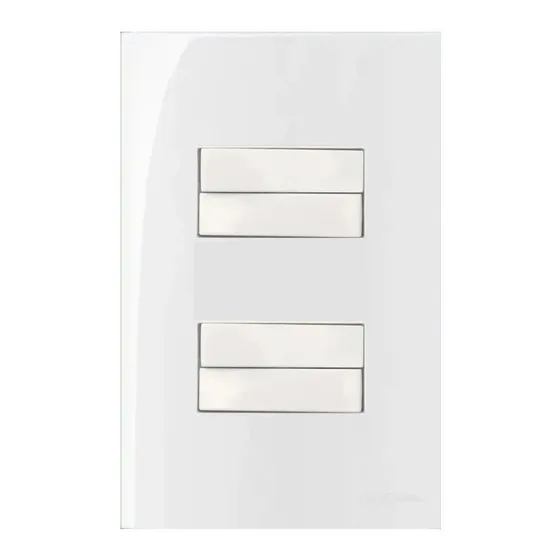 Kit 2 Interruptor Duplo 10a 4 Teclas Sleek 4x2 Margirius