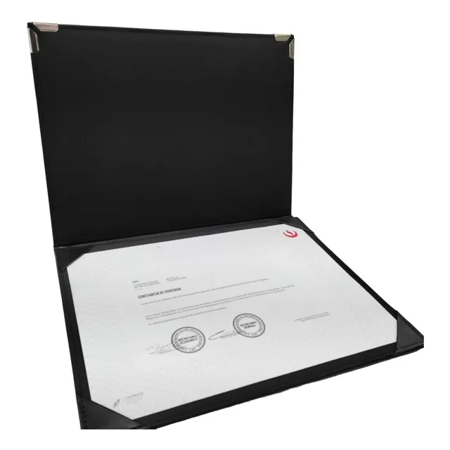 Porta Diploma Folder Para Certificados A3 Color Negro