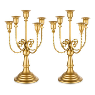 Candelabro Dorado Con 5 Brazos De 30 Cm Candelabro Dorado Con 5 Brazos De 30 Cm