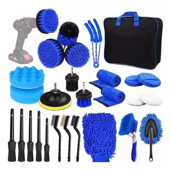 Kit De Detailing Detallado Limpieza Vehículo Brocha Cepillo