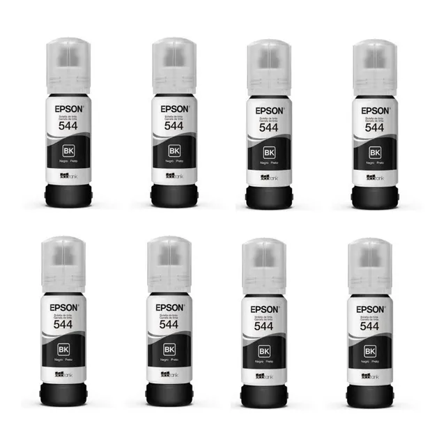 Kit De 8 Botella Negro Tinta Epson T544 L1110 L3110 L3150