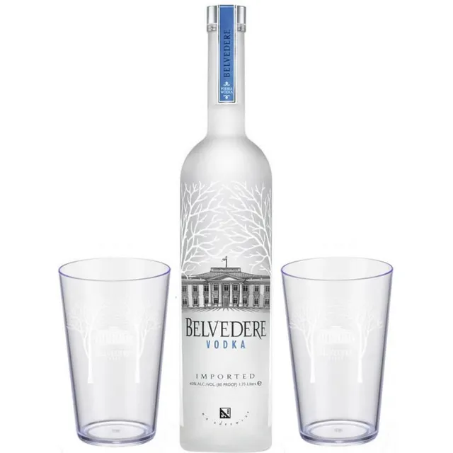 Kit Vodka Belvedere Pure 700 Ml + 2 Copo Personalizado