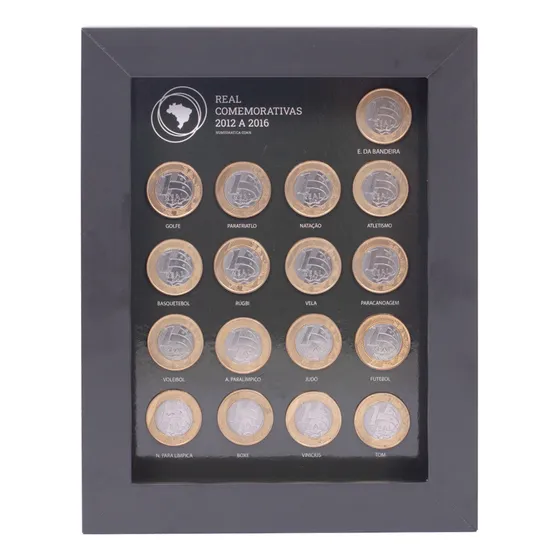 2 Quadros Porta 17 Moedas Olimpíadas Com Imã Jogos Olímpicos