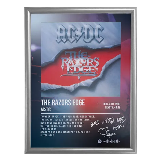 Cuadro Ac/dc The Razors Edge Album Diseño C/marco 60x50