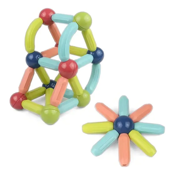 Juego De Bloques Magnetico 42 Piezas Con Caja Plastico