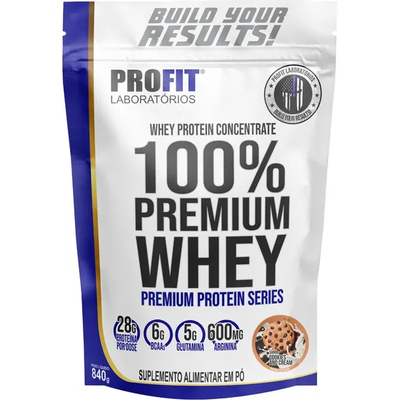Whey Protein 100% Concentrado Premium 840g Profit Sabor Cookies