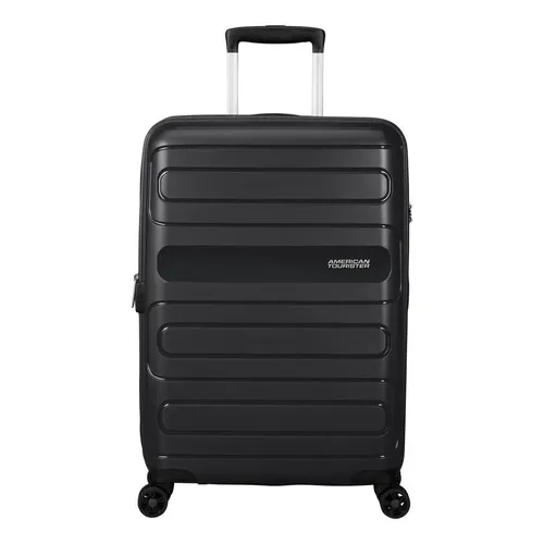 Valija American Tourister Rígida Mediana Resistente Color Negro Lisa