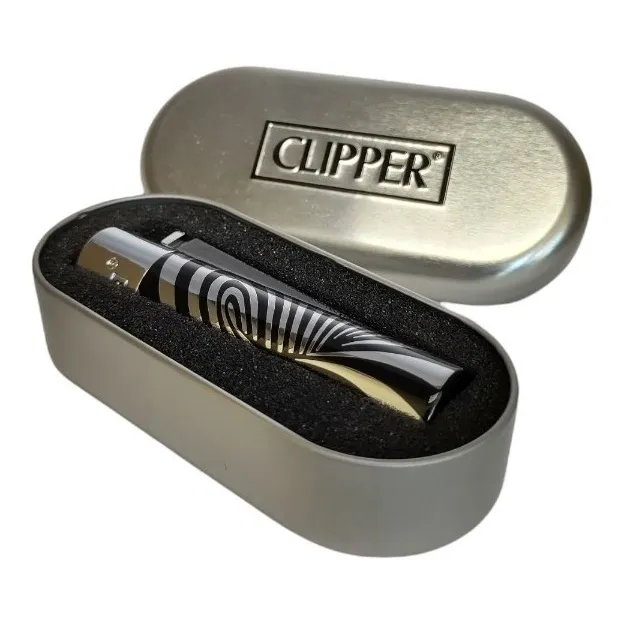 Encendedor Clipper Metal Recargable Colección Psycho Silver