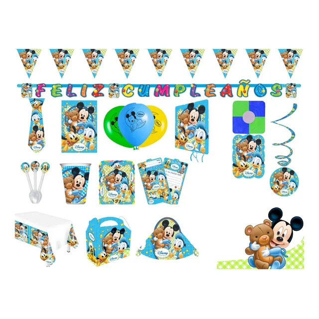 Kit Decoración Piñata Mickey Bebe Baby Económica 1 Año