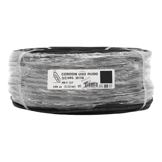 Cable D/uso Rudo 300v 2x12 Awg Iusa Ur-212