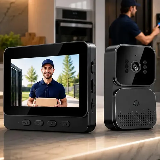 Vídeo Porteiro Sem Fio Interfone Bidirecional Wireless Hd Cor Cinza-escuro Casa Segura Vlx 127/220v
