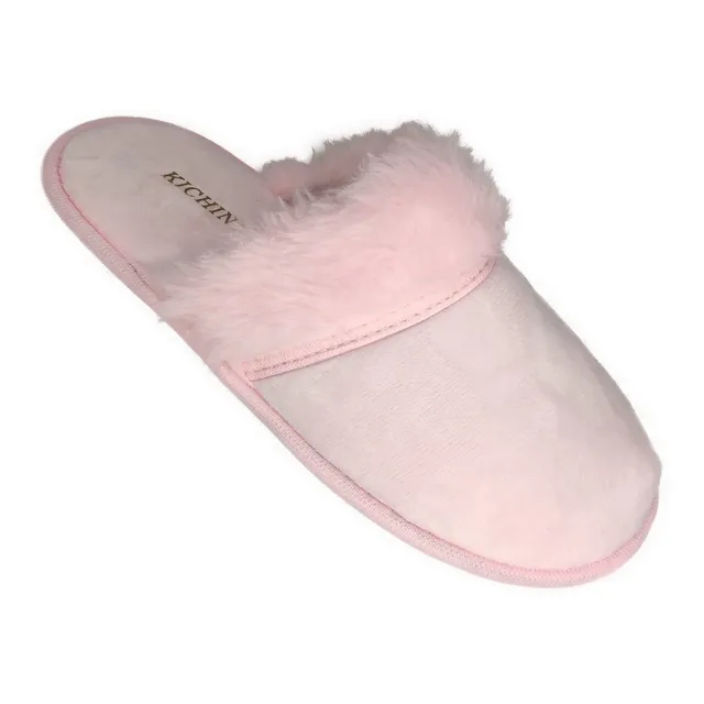 Pantufa Mule Pelo Tecido Confortável Chinelo De Quarto 701
